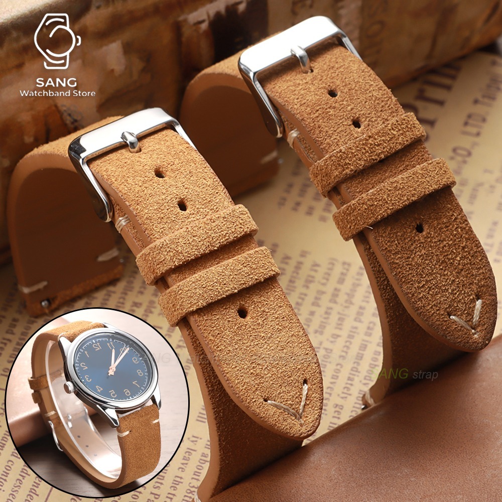 Suede Strap Watch - 14/16/18/19/20/21/22mm クイックリリース スエードストラップ カーフスキンレザー 腕時計バンド ユニバーサルブレスレット