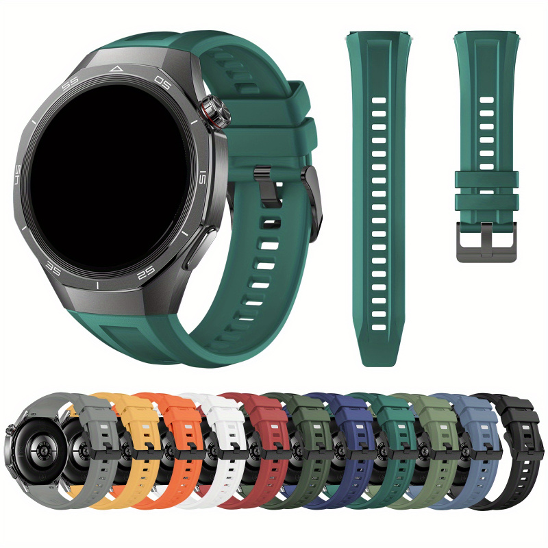 Silicone Watch Band 22Mm - Huawei Watch GT5 Pro 46mmおよびGT5用、22mmシリコン製ストラップ。通気性に優れたスポーティーでビジネスシーンにも合うデザイン。マルチカラー展開。