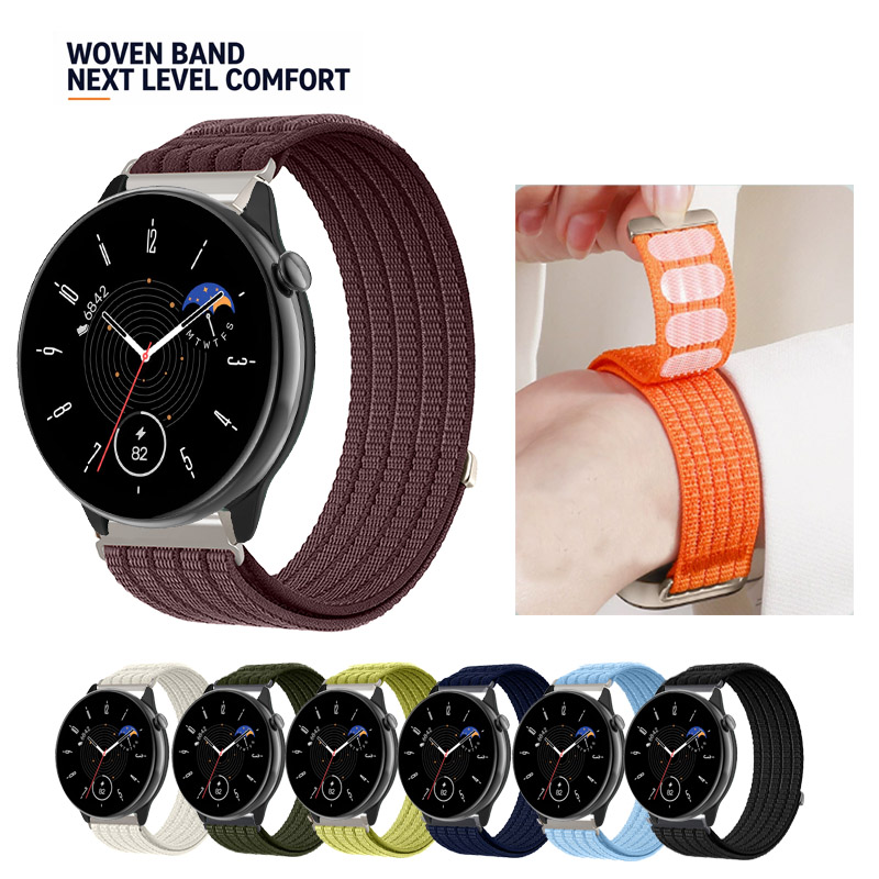 Sport Loop Velcro - 20mm、22mmの通気性ナイロン製スポーツループベルクロストラップ。Huami Amazfit GTR mini / GTR