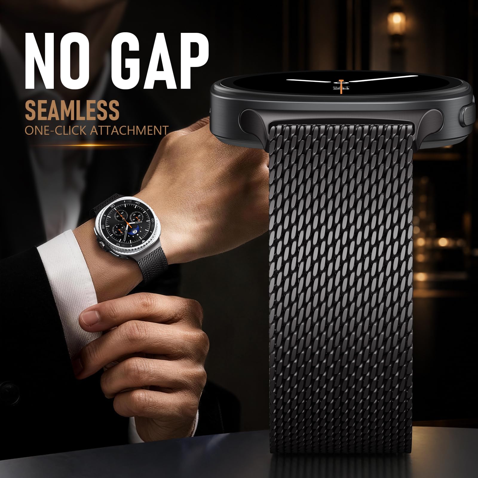ミラネーゼループストラップ サムスンギャラクシーウォッチ8ク - Milanese Loop Magnetic のレビューと価格