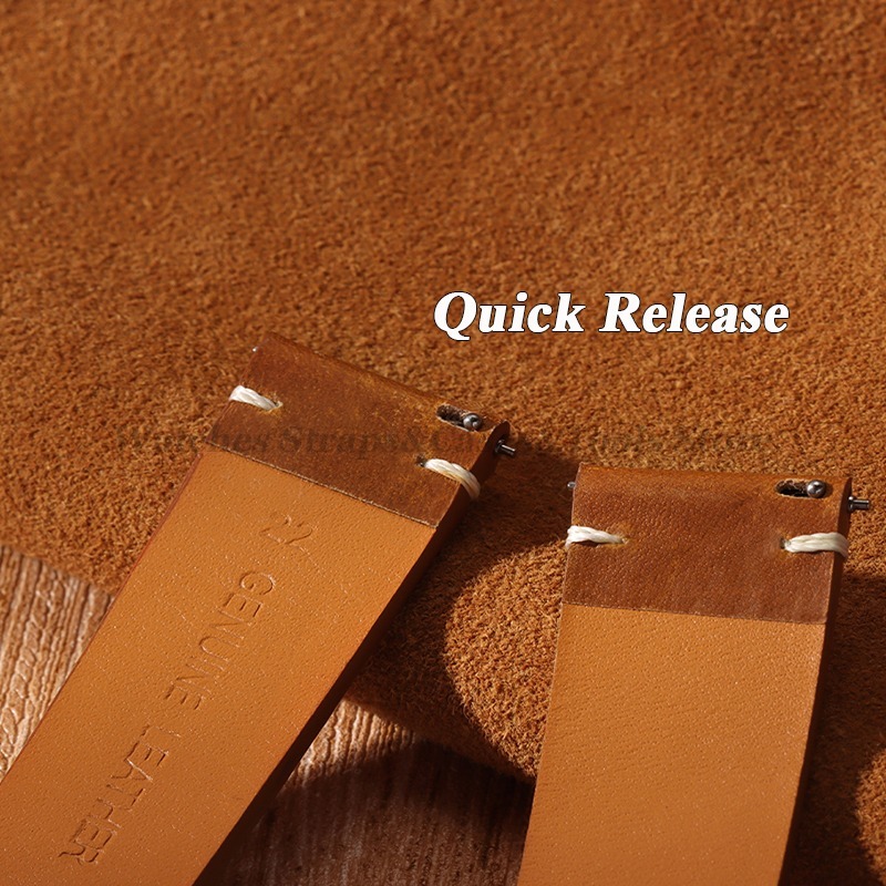 手作りレトロオイルワックス本革カーフスキンストラップ 18  - Suede Strap Watch のレビューと価格