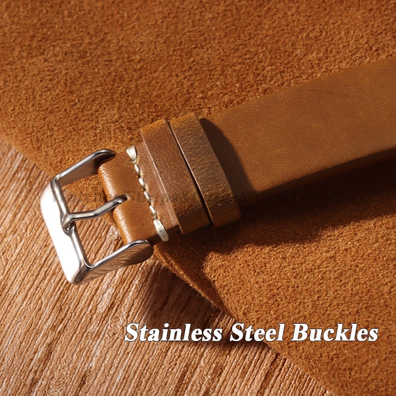 手作りレトロオイルワックス本革カーフスキンストラップ 18  - Suede Strap Watch のレビューと価格